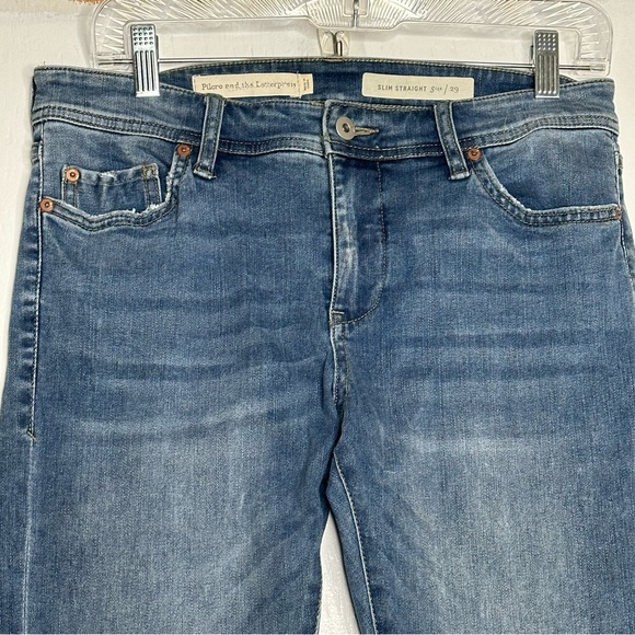 Pilcro and the Letterpress Cropped Jeans Womens Size 29 8 Slim Straight Jeweled - Picture 4 of 12